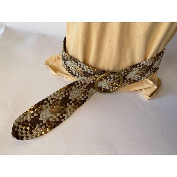 Braided Wide Belt in Various Metallic Colors - Picture 12 of 13